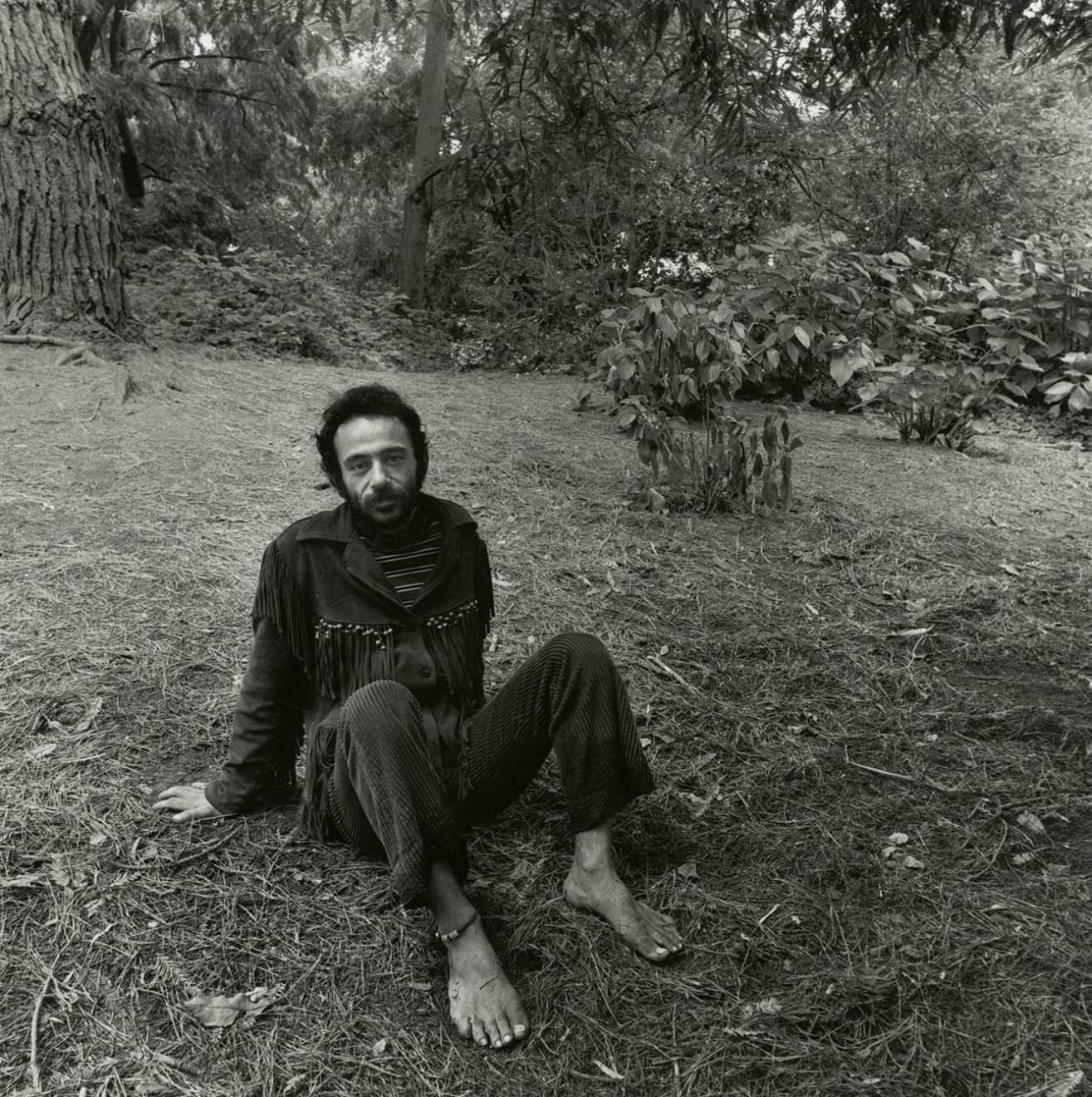 Haight Ashbury (man in park without shoes), 1968