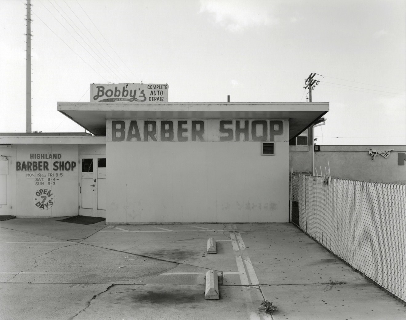 Highland Barber Shop, National City, 2019, gelatin silver contact print