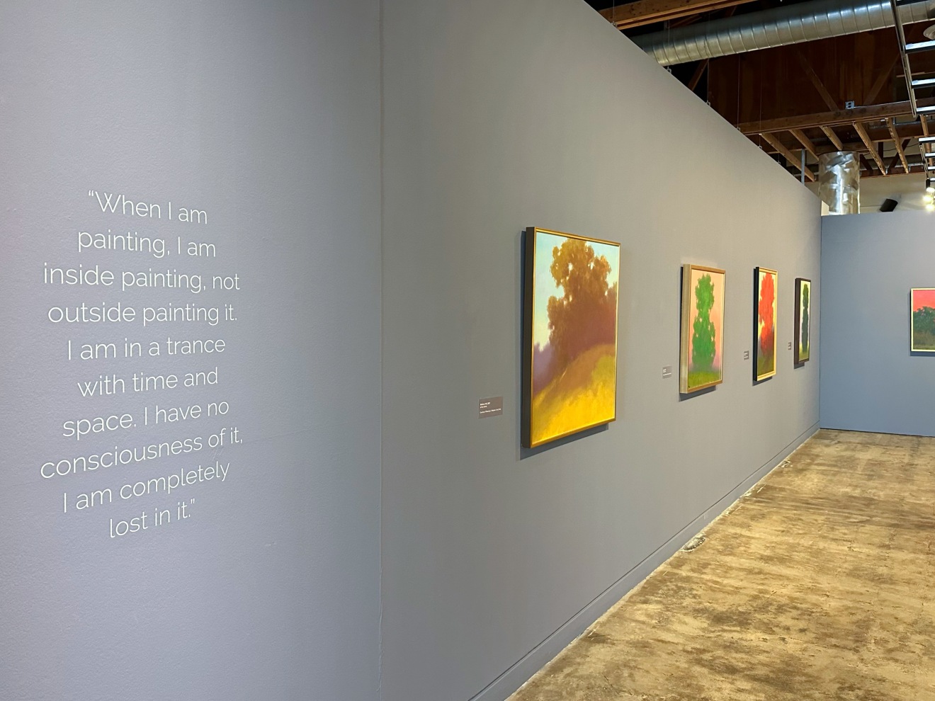 Installation view of Richard Mayhew: Inner Terrain, Sonoma Valley Museum of Art, 2023.