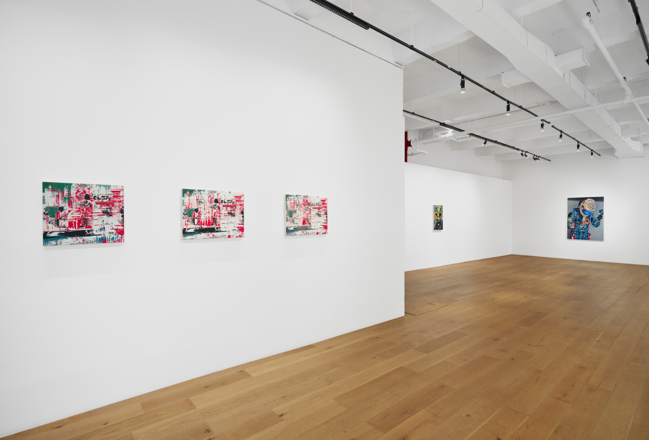 Installation view of Michael Kagan: Pole Position at Venus Over Manhattan, New York, 2023