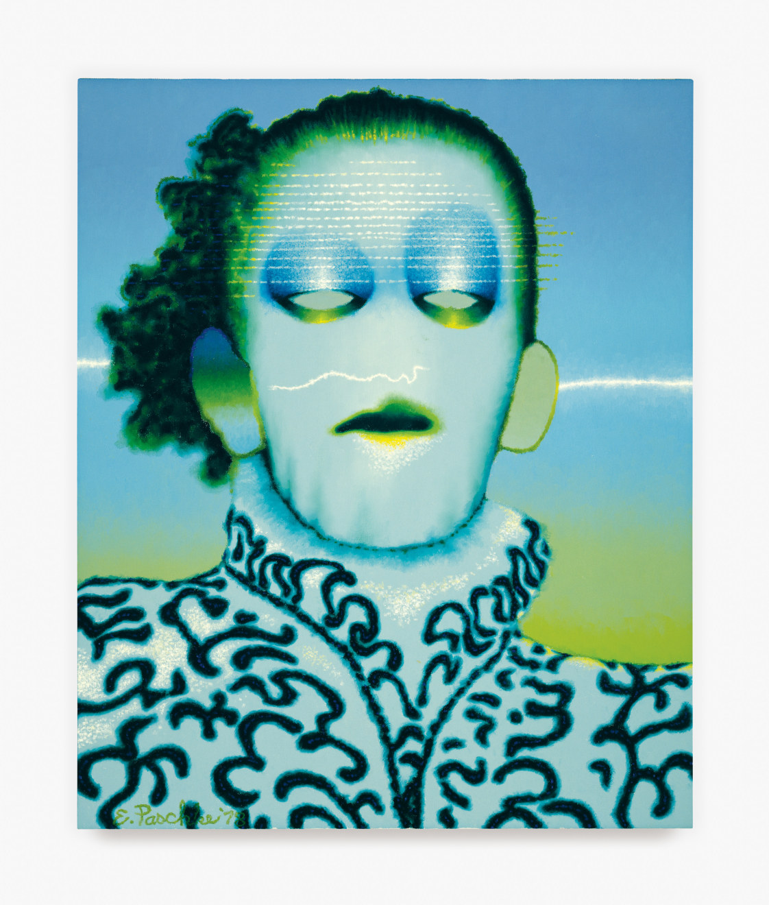 Ed Paschke, &quot;Nina,&quot; 1978. Oil on canvas; 24 1/2 x 20 1/2 in (62.2 x 52.1 cm). &copy; 2023 Estate of Ed Paschke. Courtesy the Ed Paschke Foundation and Venus Over Manhattan, New York.