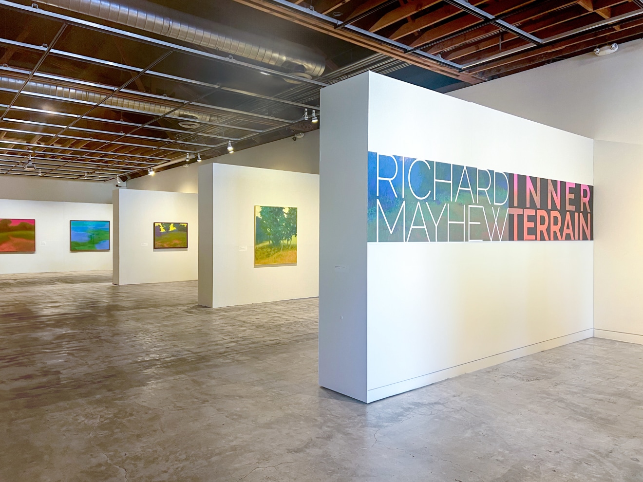 Installation view of Richard Mayhew: Inner Terrain, Sonoma Valley Museum of Art, 2023.