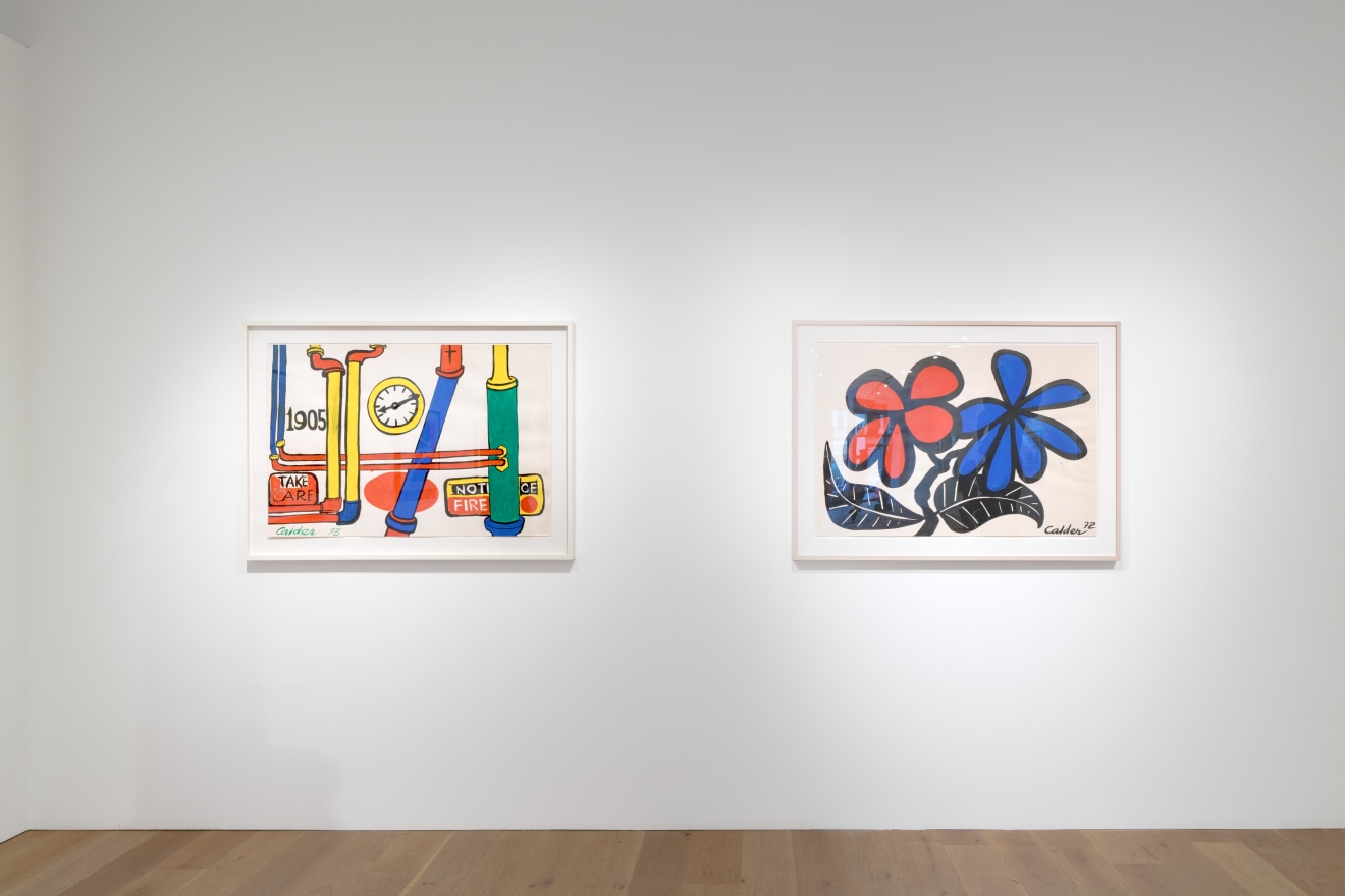 Installation view of Vanuatu Totems &amp; Calder Gouaches, Venus Over Manhattan, New York, 2023