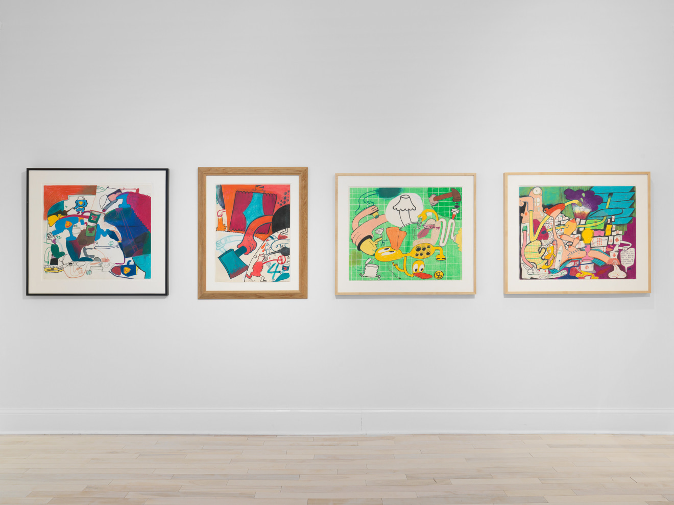 Installation view of Peter Saul Early Works on Paper at Venus Over Manhattan New York