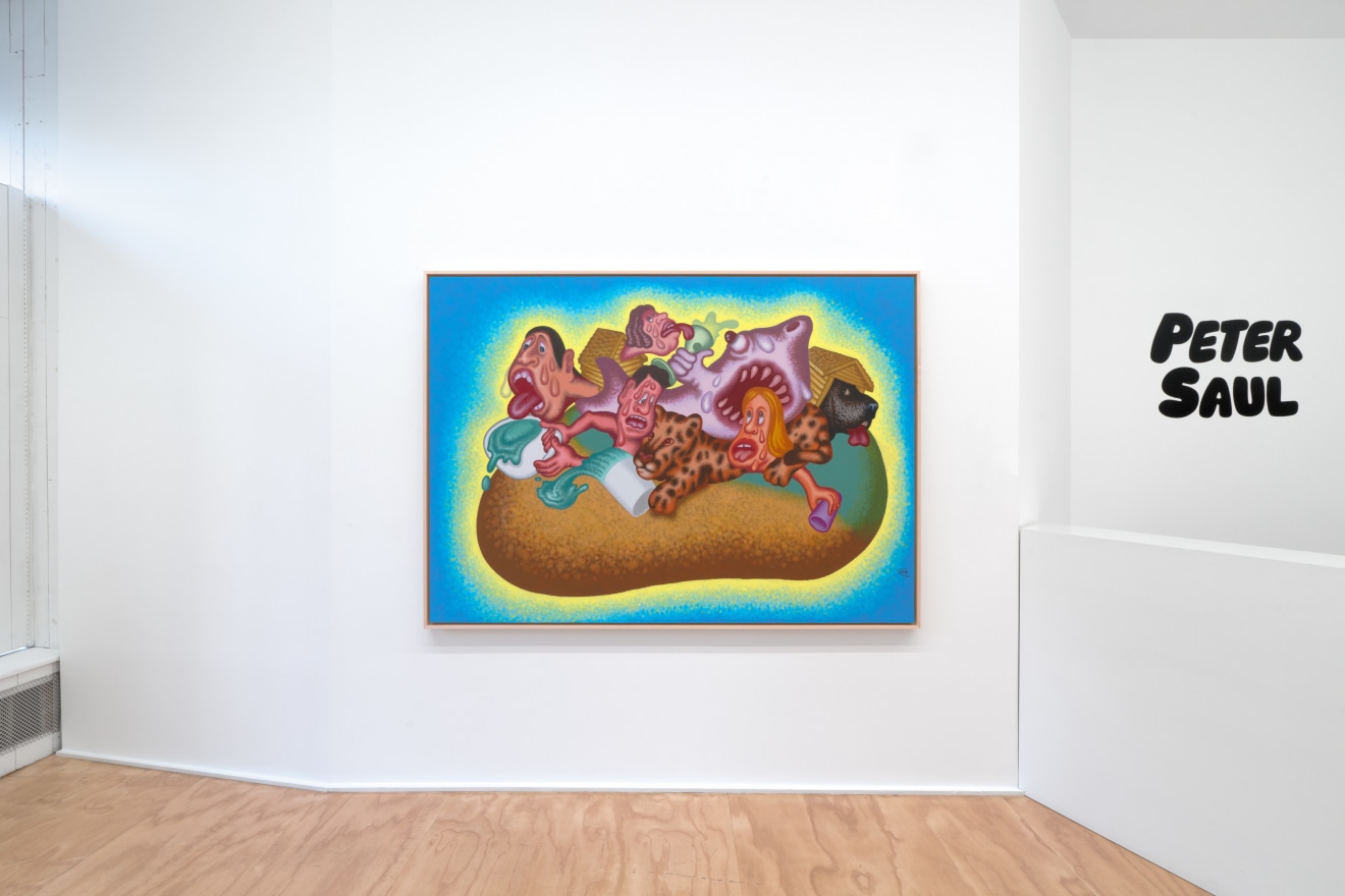 Installation view of Peter Saul at Venus Over Manhattan, New York, 2023