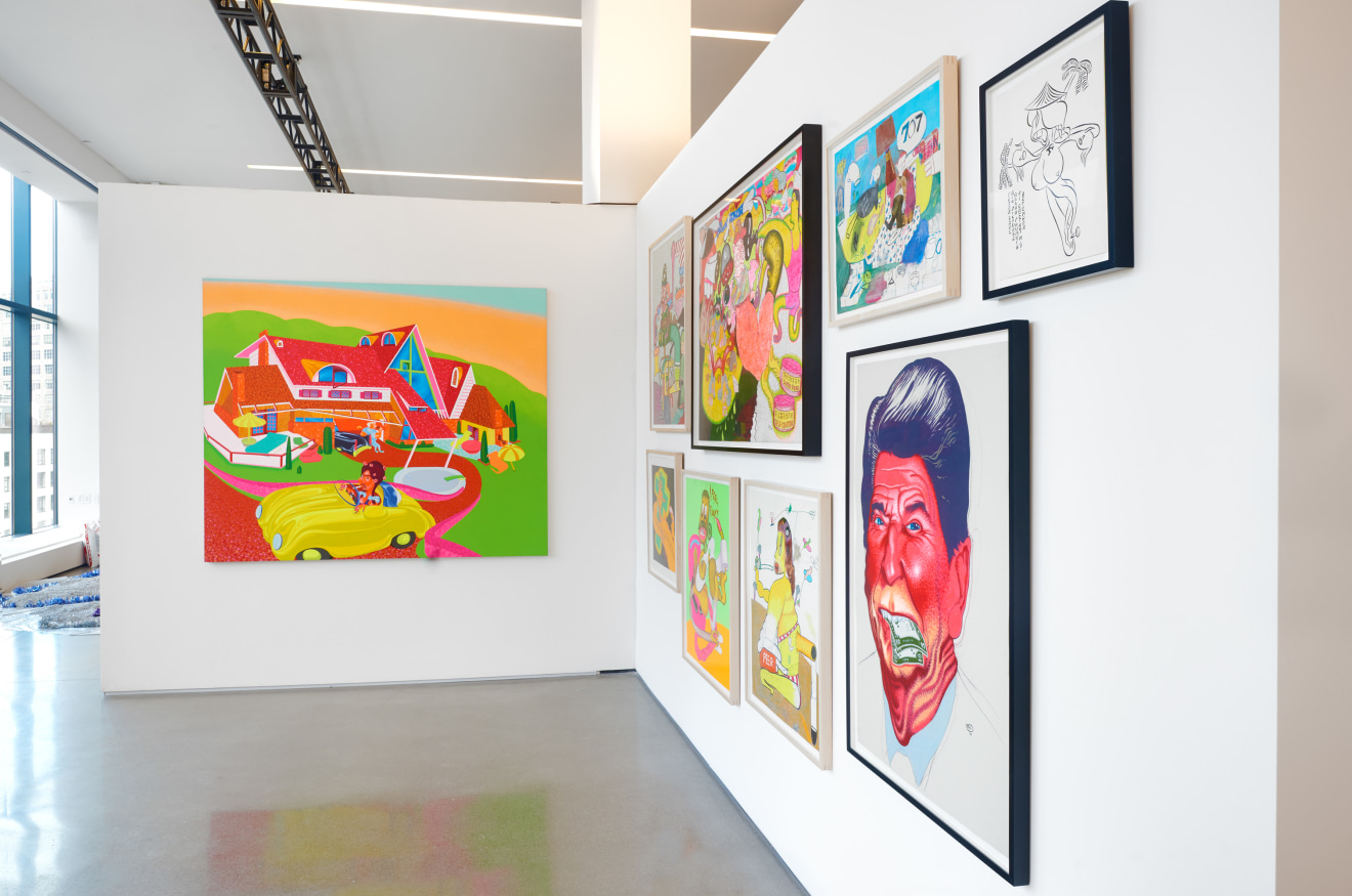 Installation view of Peter Saul: Early and Important Works at Independent, New York, 2016