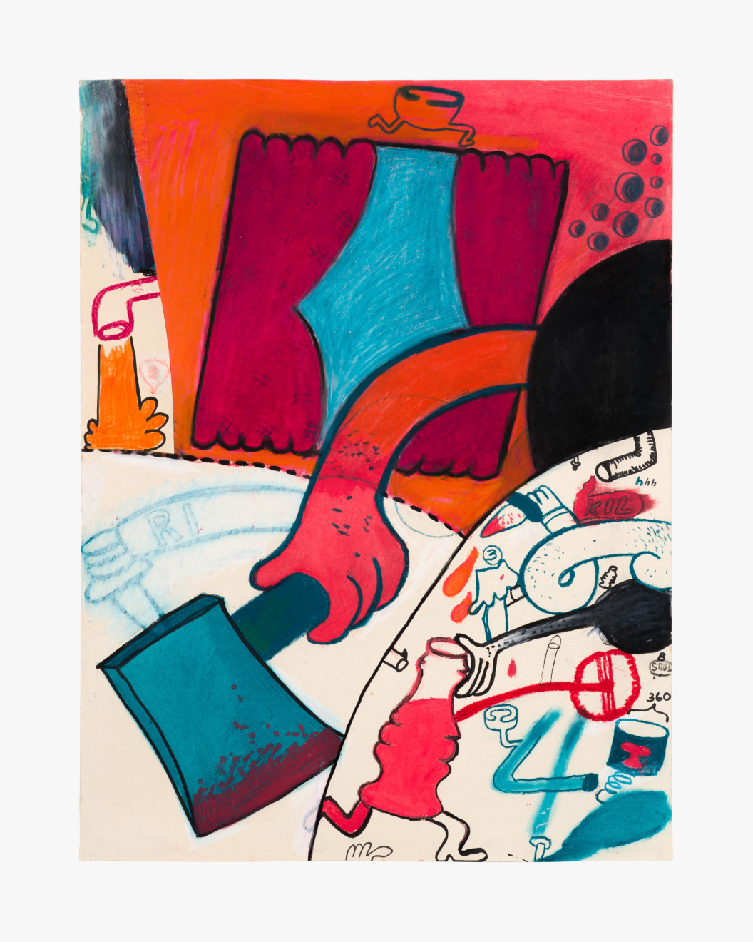 Work on paper by Peter Saul titled Kill from 1962