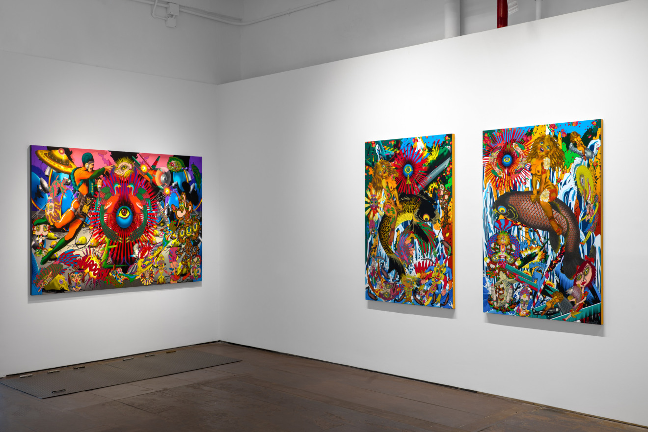 Installation view of Keiichi Tanaami: Manhattan Universe at Venus Over Manhattan, New York