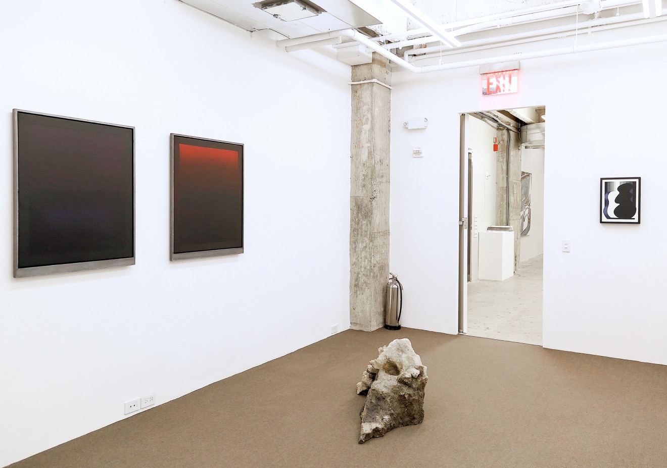 Installation view of Made in Space, curated by Peter Harkawik and Laura Owens, Venus Over Manhattan, New York, 2013