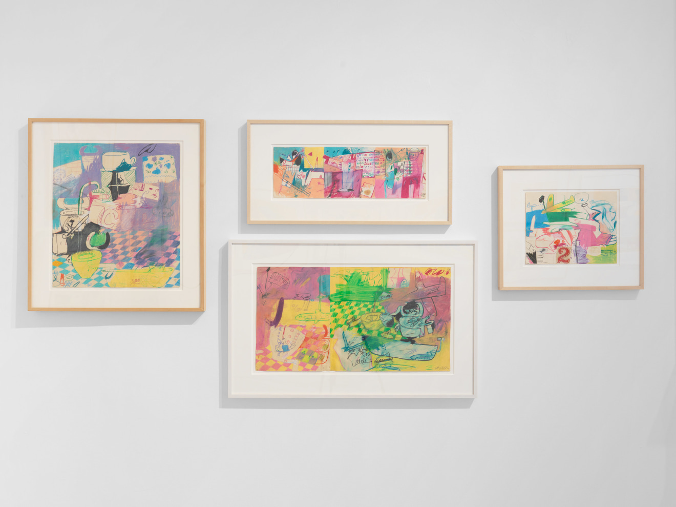 Installation view of Peter Saul Early Works on Paper at Venus Over Manhattan New York