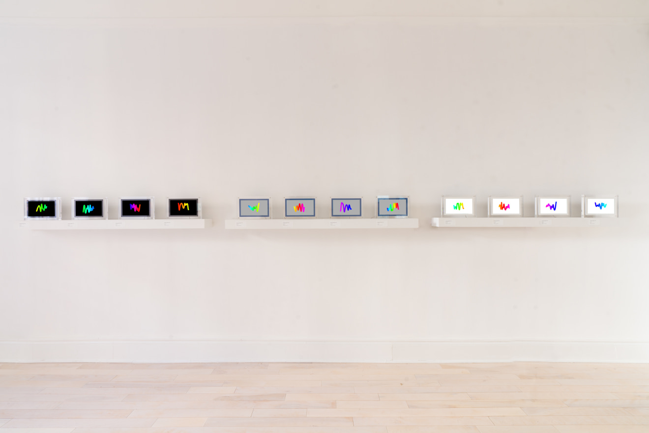 Installation view of &quot;Snowfro: Chromie Squiggles,&quot; Venus Over Manhattan, New York, 2022.