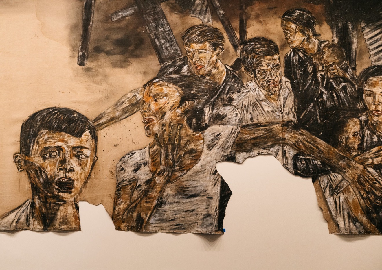 A detail of Leon Golub&rsquo;s &ldquo;Vietnam II&rdquo; (1973), at the Smithsonian American Art Museum.