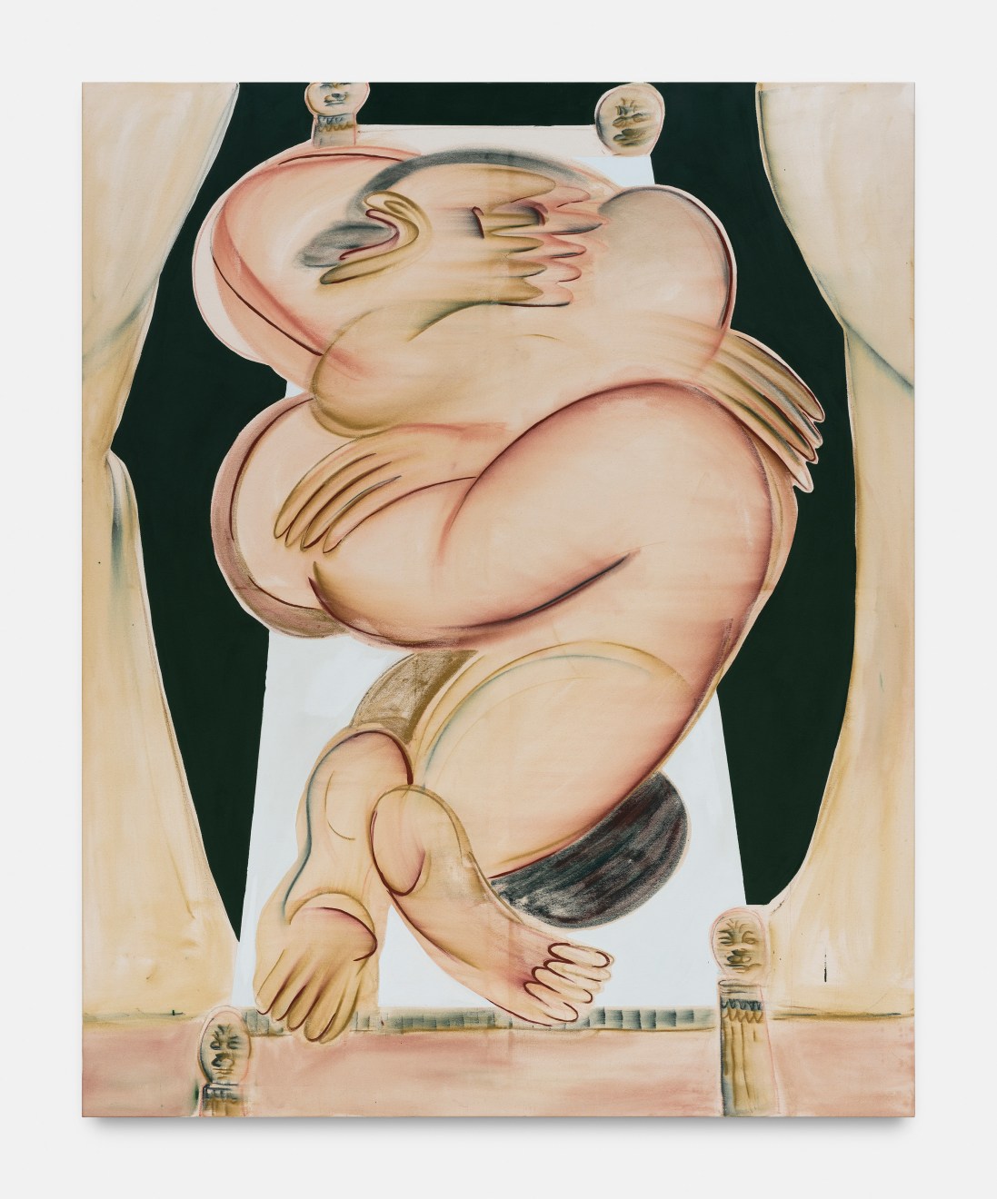 Anastasia Bay, &quot;Woman on Bed Rest&quot;, 2022.&nbsp;Pastel and acrylic on canvas;&nbsp;78 3/4 x 63 in (200 x 160 cm), &nbsp;