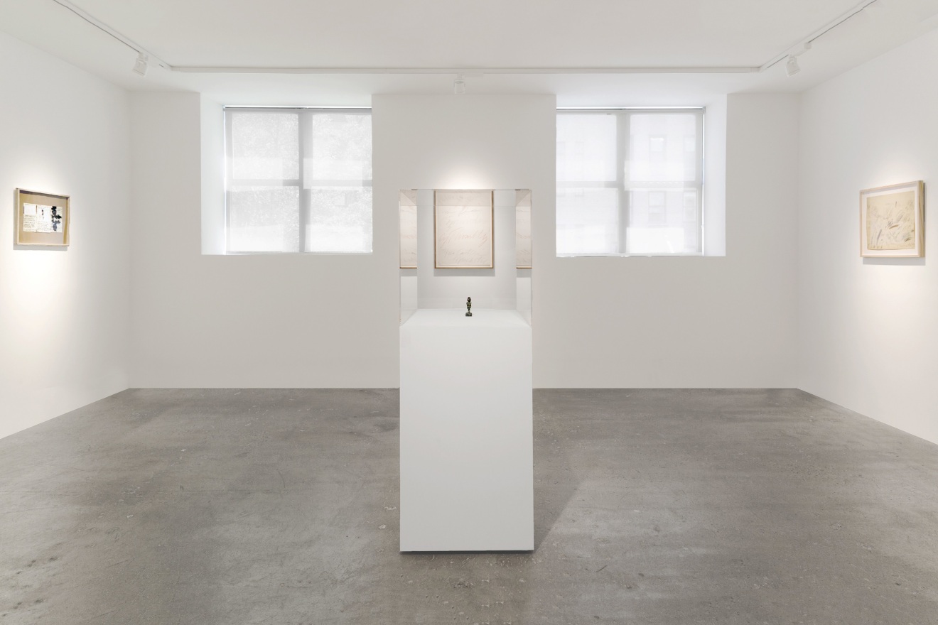 Installation view of Sculptures of Existence: Alberto Giacometti, Cy Twombly, Franz West, curated by Dieter Buchhart, New York, Venus Over Manhattan, 2018