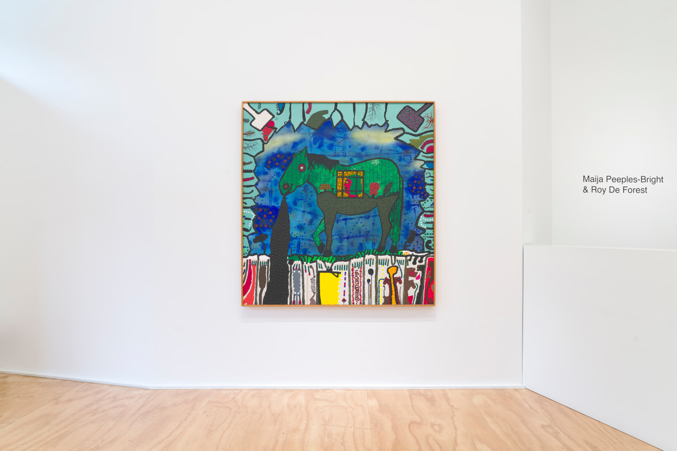 Installation view of Maija Peeples-Bright &amp; Roy De Forest at Venus Over Manhattan, New York