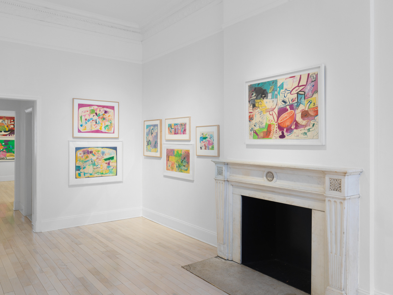 Installation view of Peter Saul Early Works on Paper at Venus Over Manhattan New York