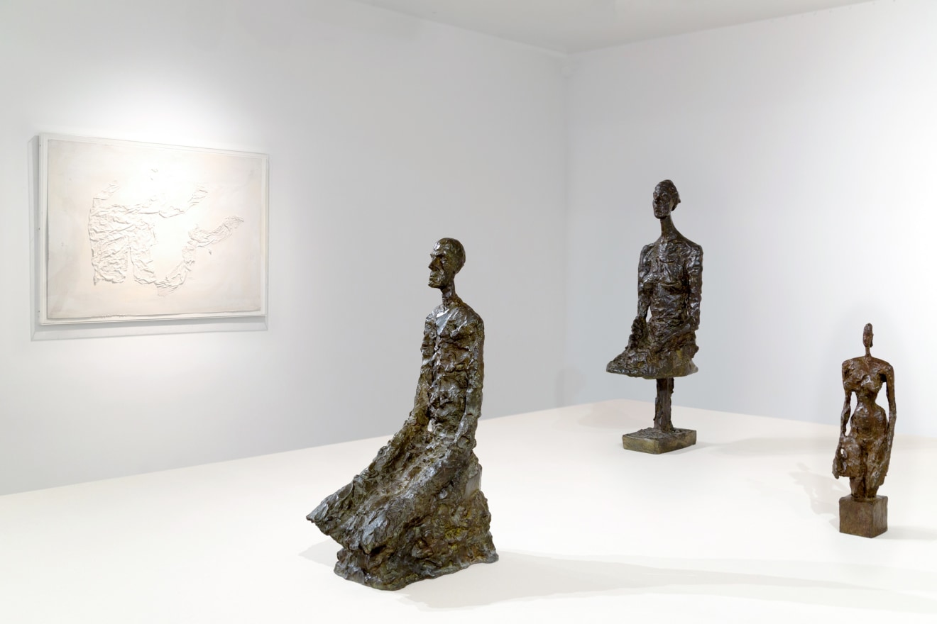 Installation view of Sculptures of Existence: Alberto Giacometti, Cy Twombly, Franz West, curated by Dieter Buchhart, New York, Venus Over Manhattan, 2018