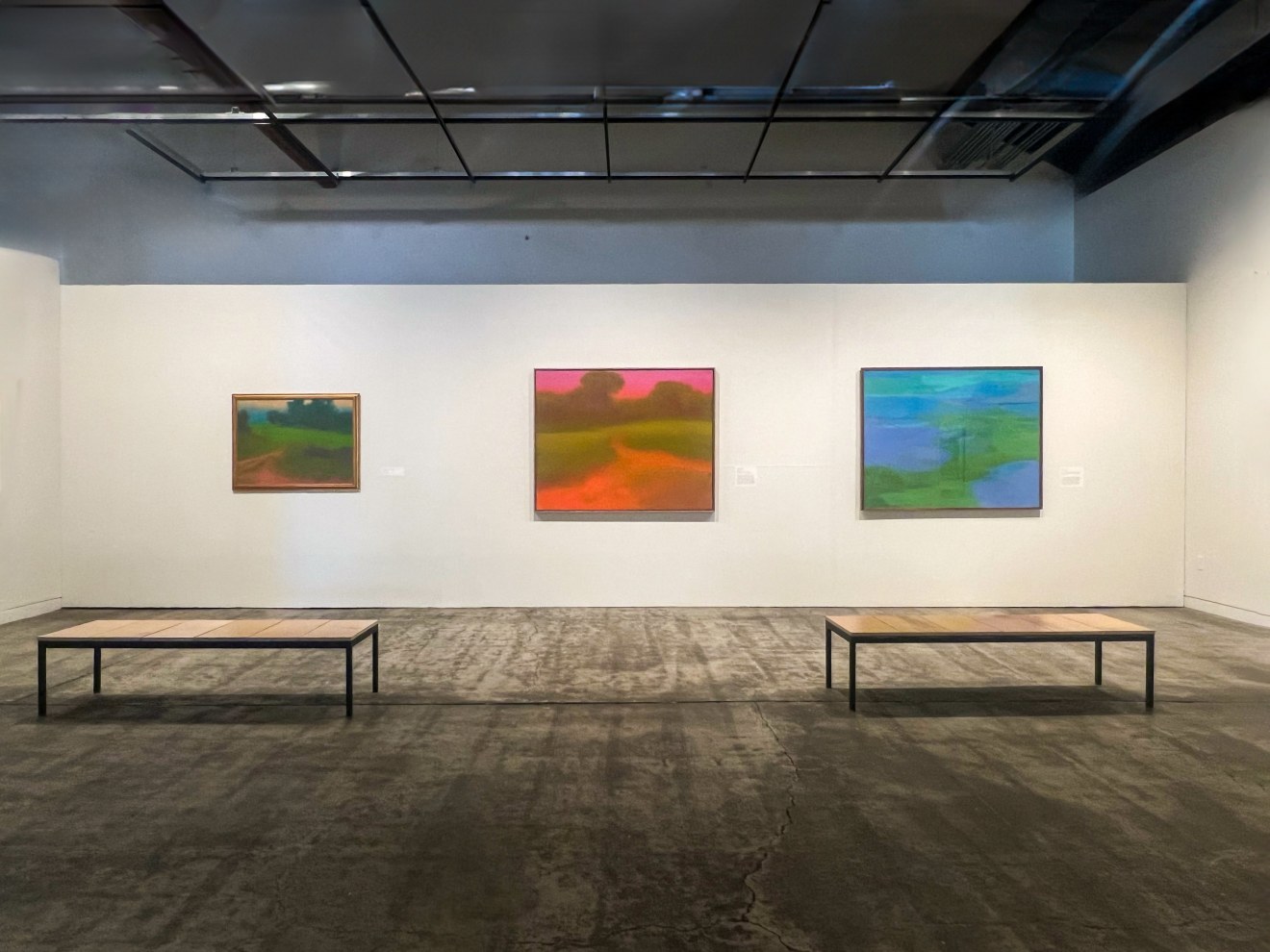 Installation view of Richard Mayhew: Inner Terrain, Sonoma Valley Museum of Art, 2023.