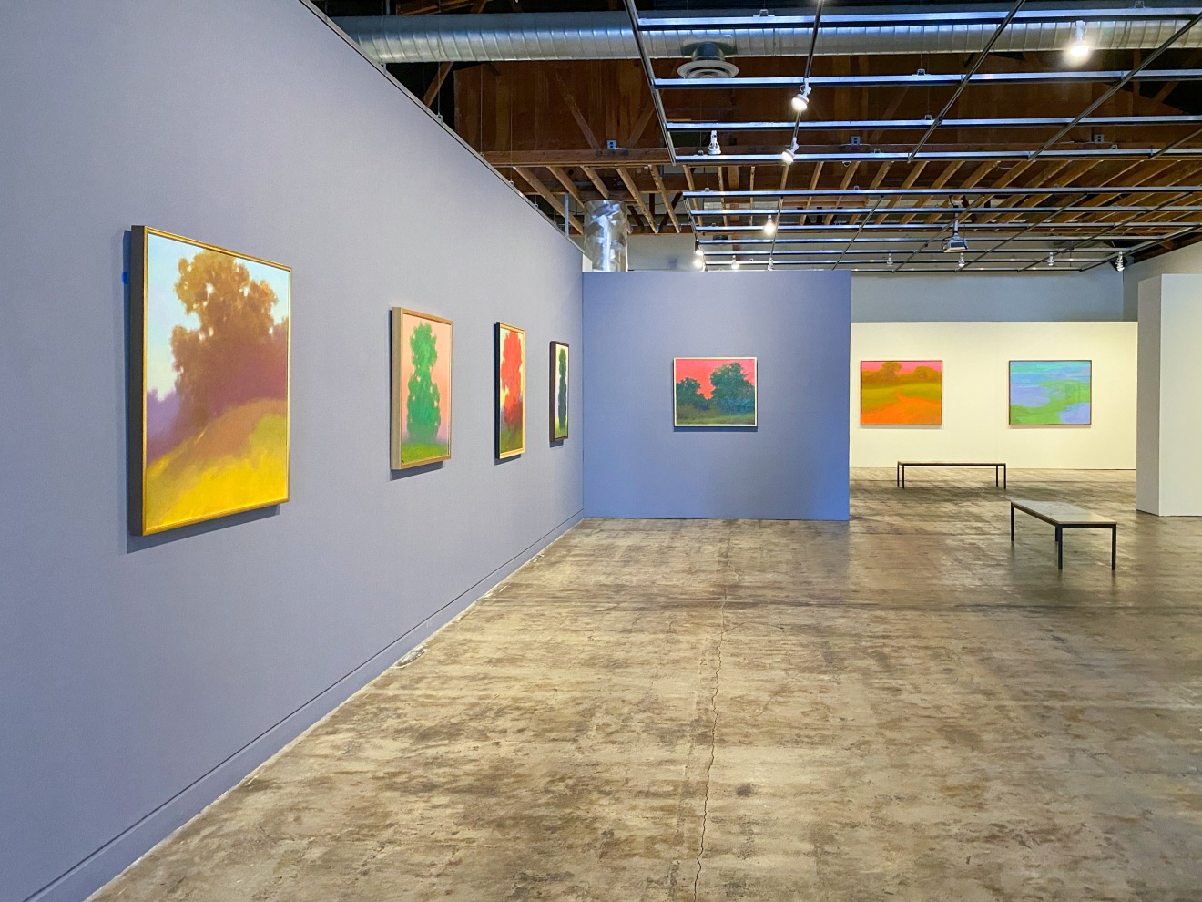 Installation view of Richard Mayhew: Inner Terrain, Sonoma Valley Museum of Art, 2023.