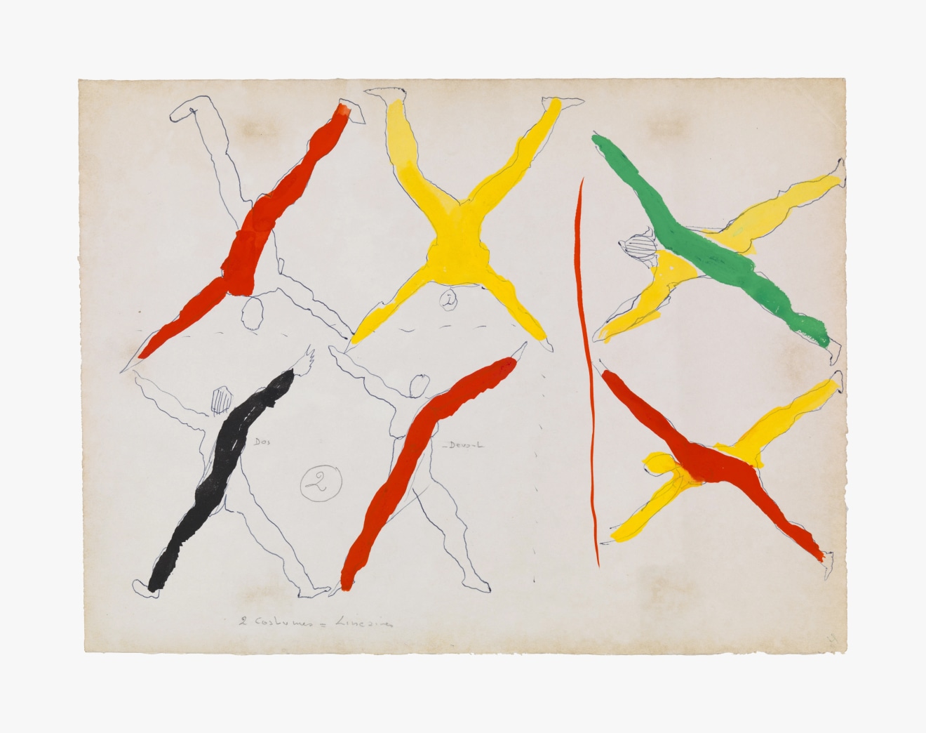 Work on paper by Alexander Calder titled Untitled (Costume Design for M&ecirc;taboles) VI from 1969