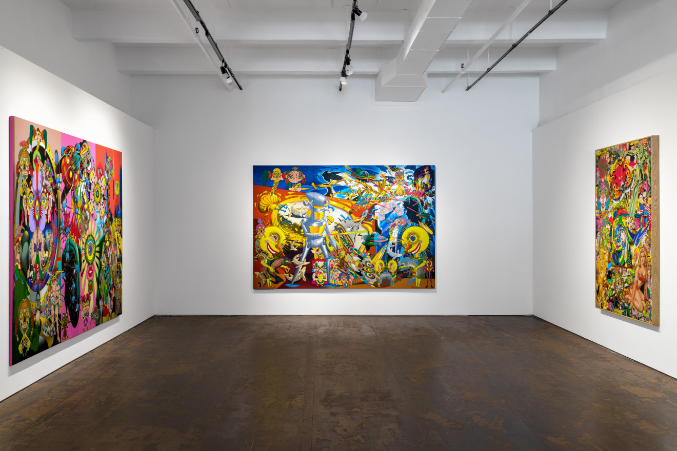 Installation view of Keiichi Tanaami: Manhattan Universe at Venus Over Manhattan, New York