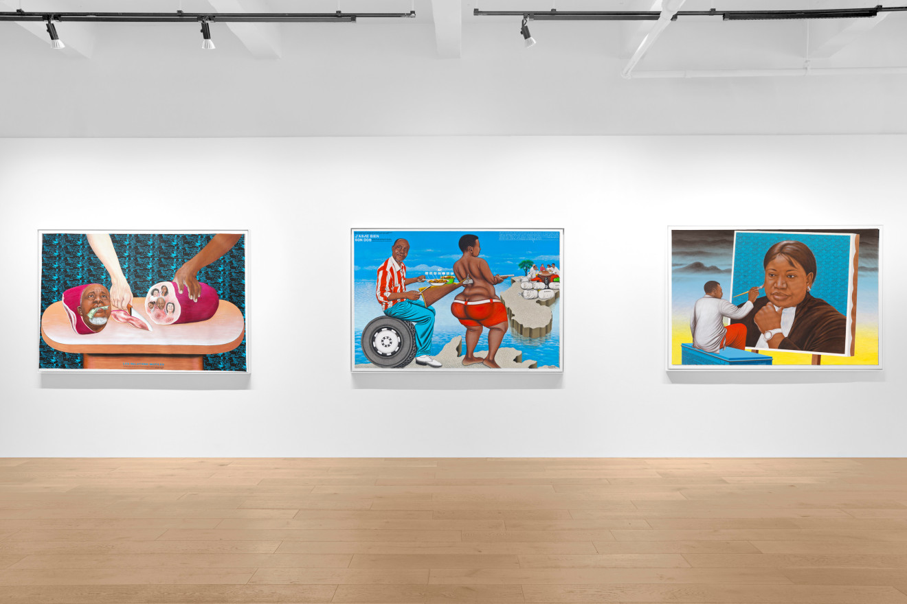 Installation view of Ch&eacute;ri Samba at Venus Over Manhattan, New York