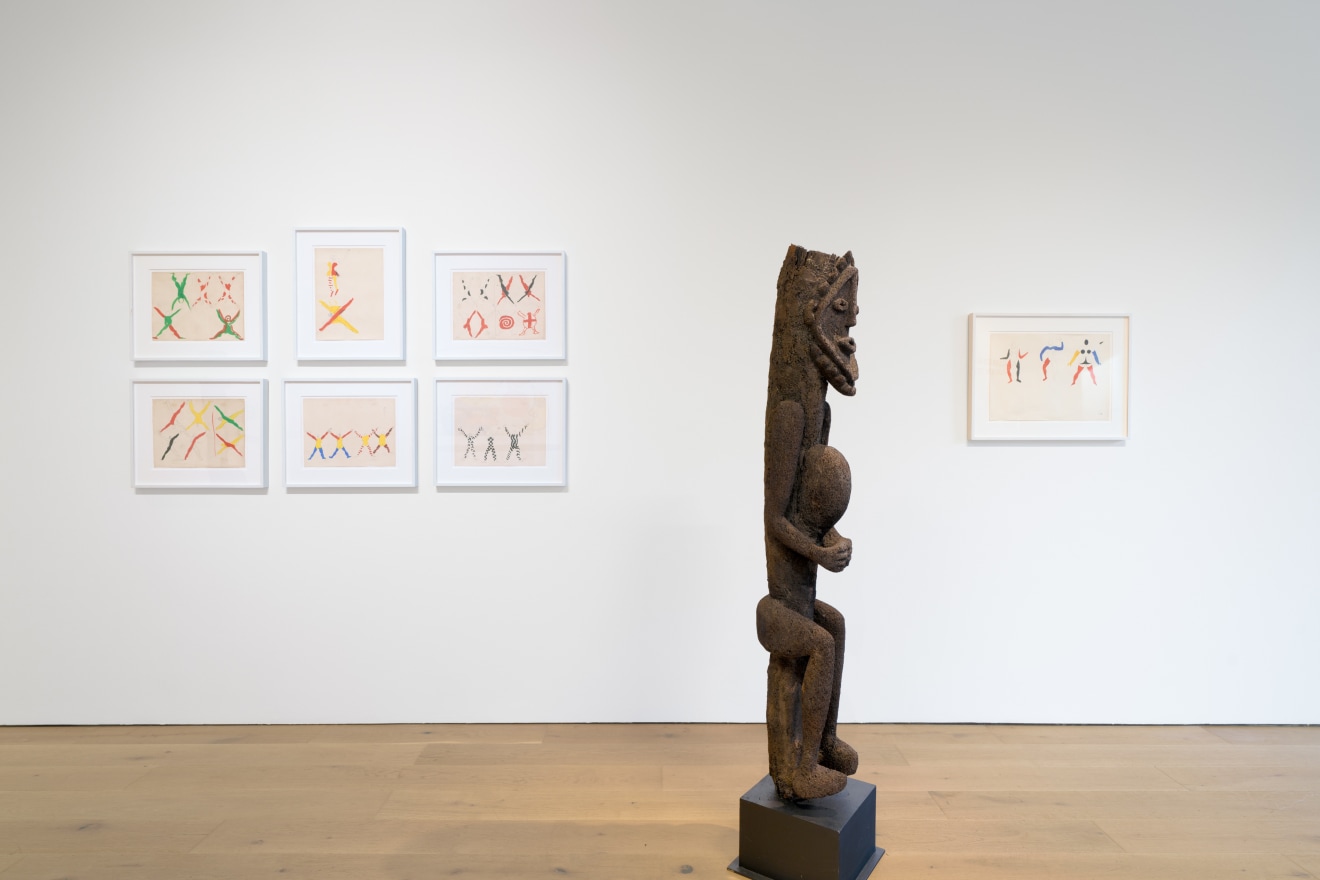 Installation view of Vanuatu Totems &amp; Calder Gouaches, Venus Over Manhattan, New York, 2023