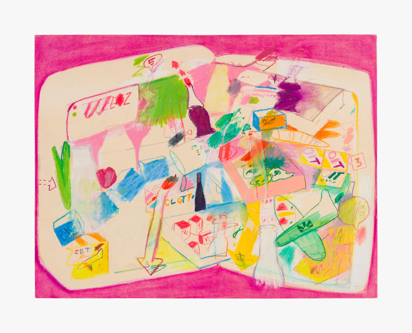 Work on paper by Peter Saul titled Ice Box from 1960