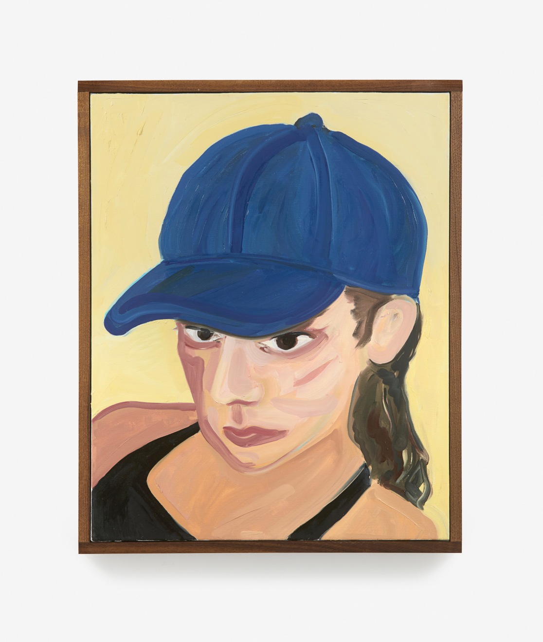 Painting by Phoebe Derlee titled Phoebe with Blue Hat from 2024