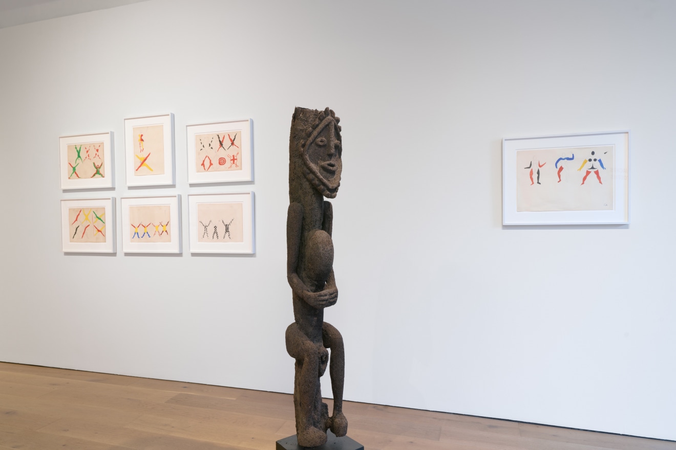 Installation view of Vanuatu Totems &amp; Calder Gouaches, Venus Over Manhattan, New York, 2023