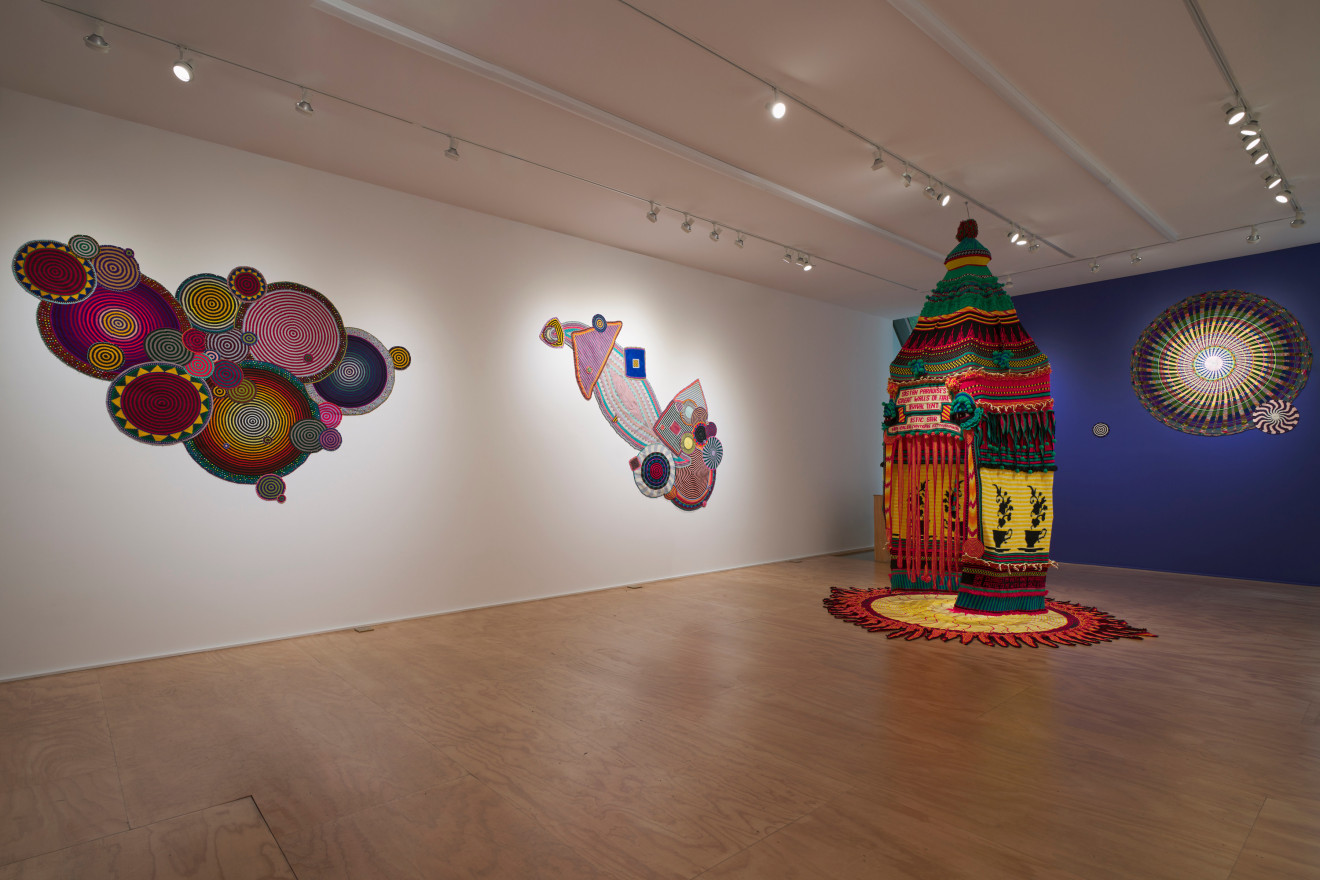 Installation view of Xenobia Bailey's exhibition at Venus Over Manhattan