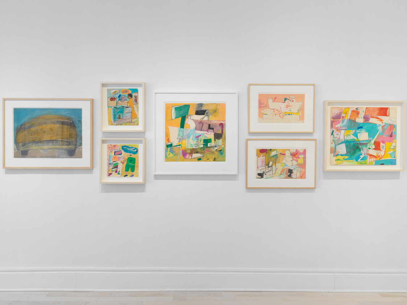 Installation view of Peter Saul Early Works on Paper at Venus Over Manhattan New York