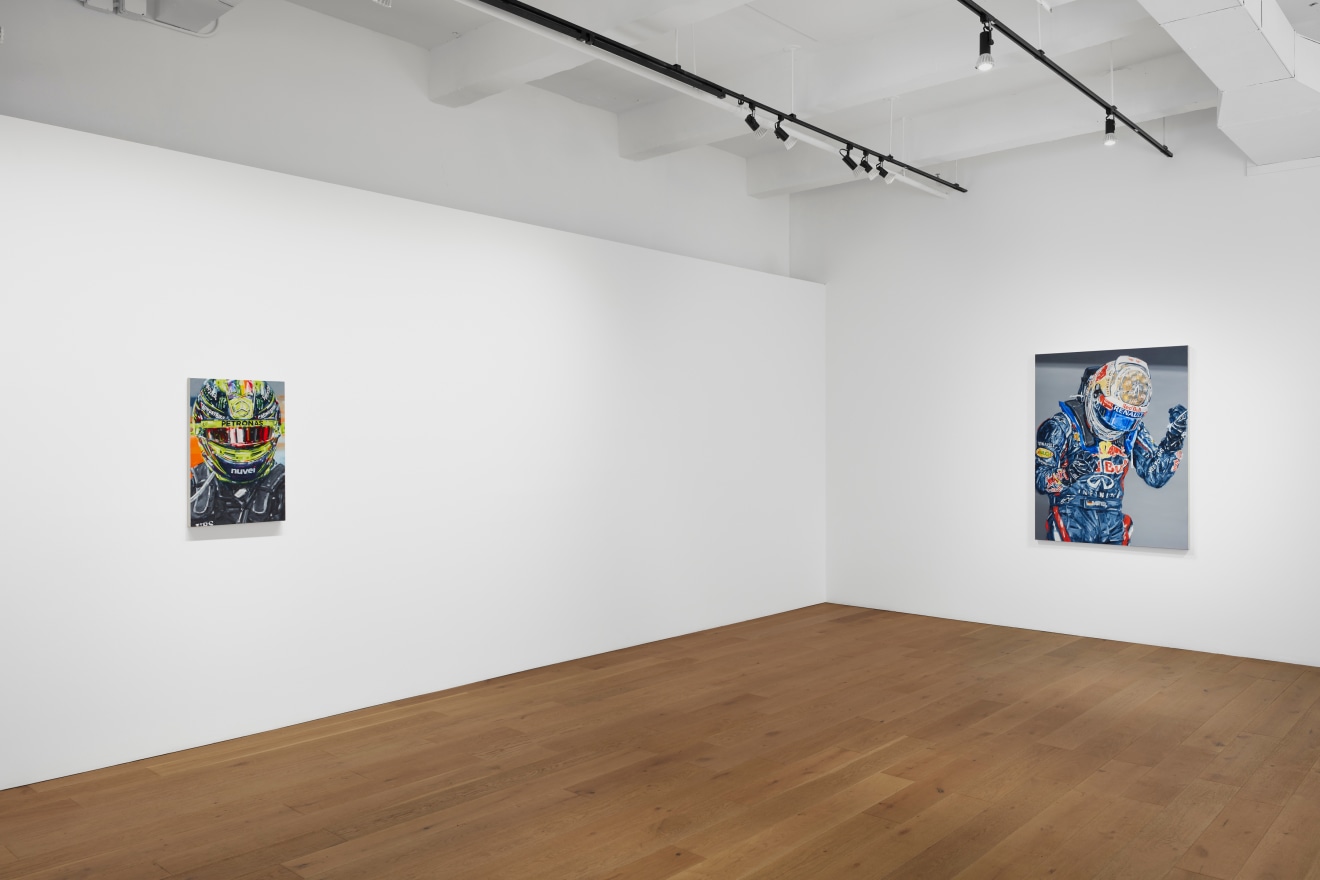 Installation view of Michael Kagan: Pole Position at Venus Over Manhattan, New York, 2023