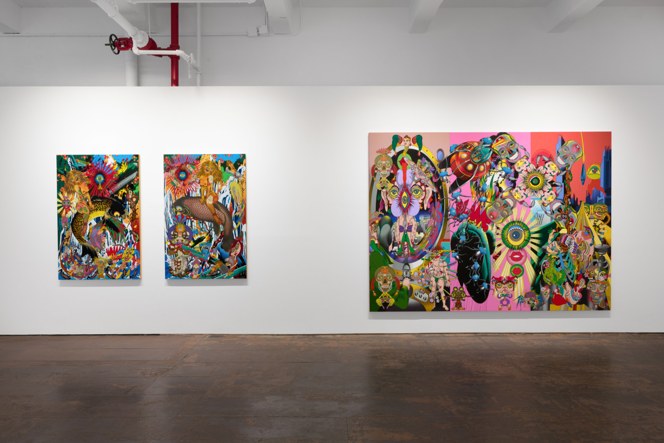 Installation view of Keiichi Tanaami: Manhattan Universe at Venus Over Manhattan, New York