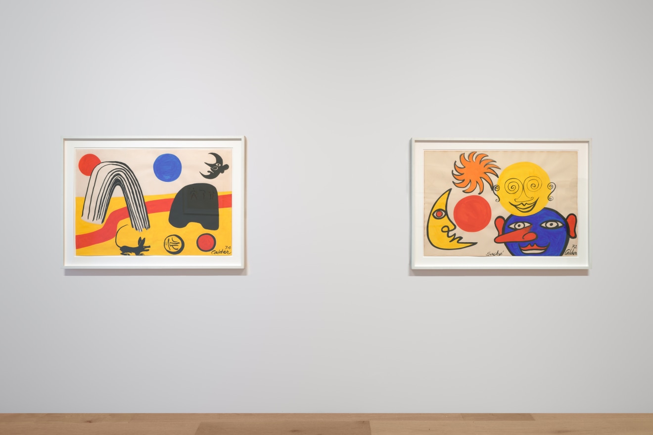 Installation view of Vanuatu Totems &amp; Calder Gouaches, Venus Over Manhattan, New York, 2023