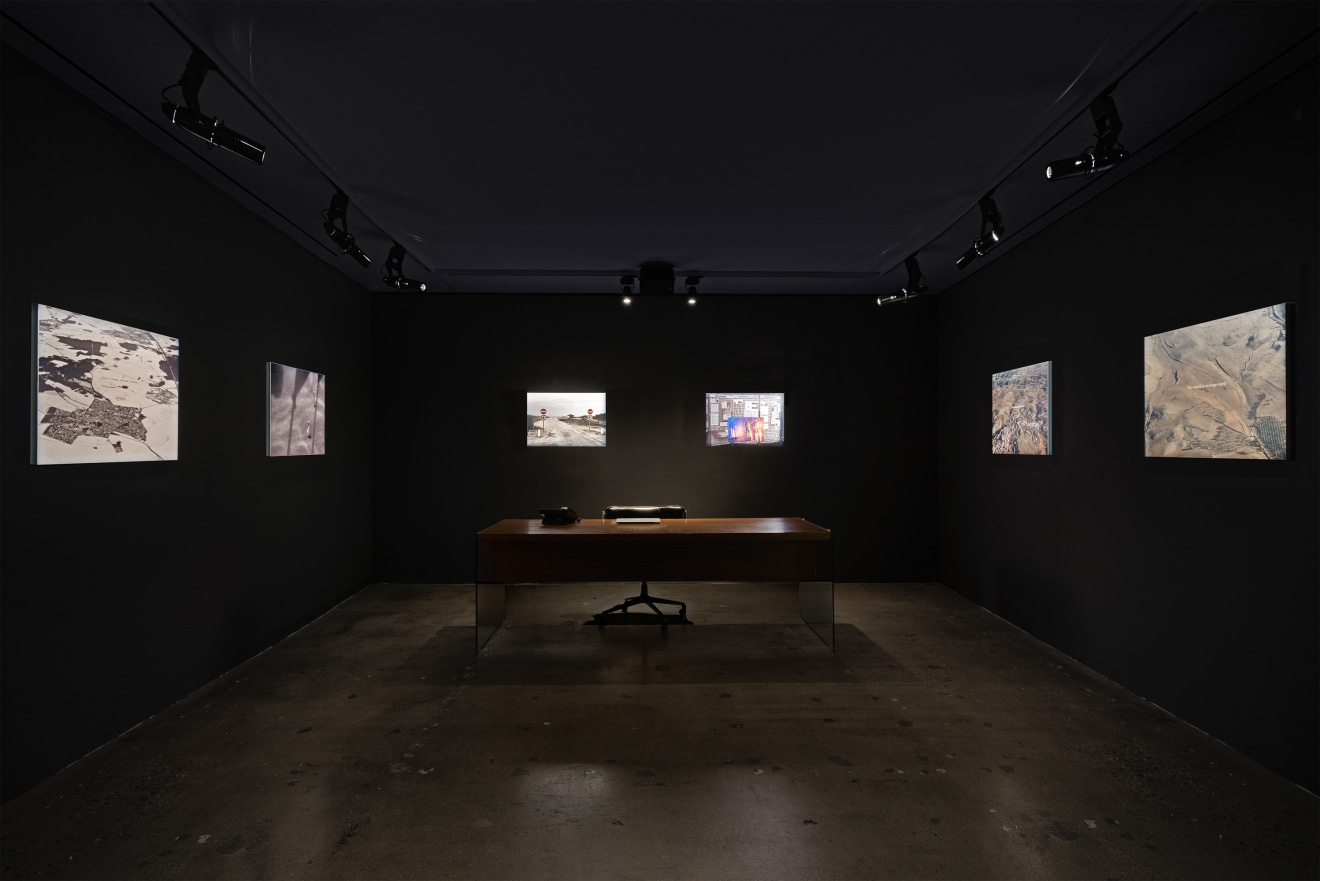 Installation view of Michel Houellebecq: French Bashing, New York, Venus Over Manhattan, 2017