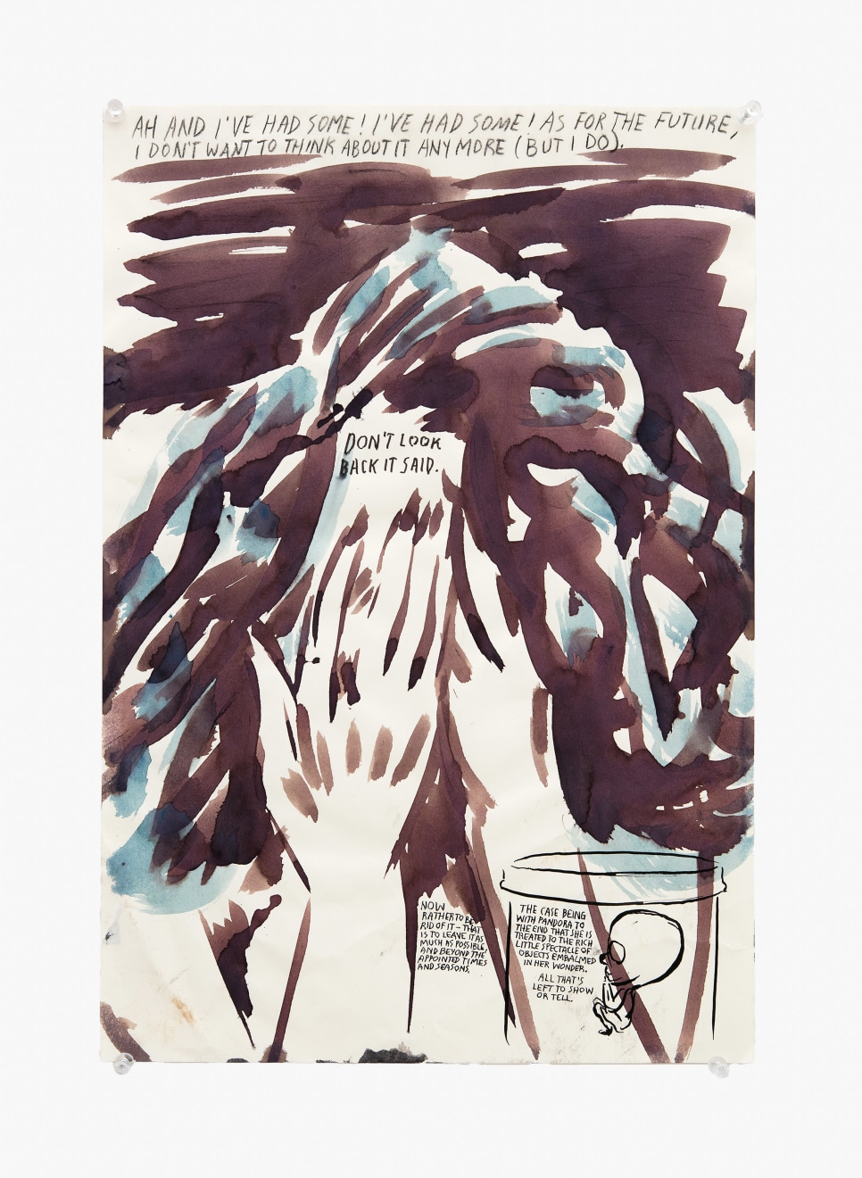 Raymond Pettibon, &quot;No Title (Ah and I&#039;ve...),&quot; 2001. Ink on paper; 17 1/2 x 12 in (44.5 x 30.5 cm). &copy; 2023 Raymond Pettibon. Courtesy the artist, David Zwirner, and Venus Over Manhattan, New York.