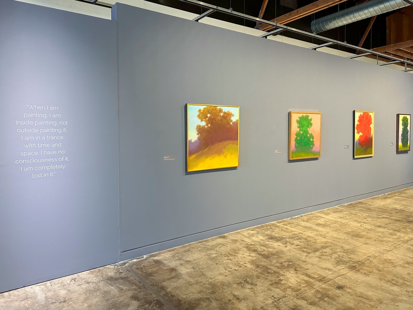 Installation view of Richard Mayhew: Inner Terrain, Sonoma Valley Museum of Art, 2023.