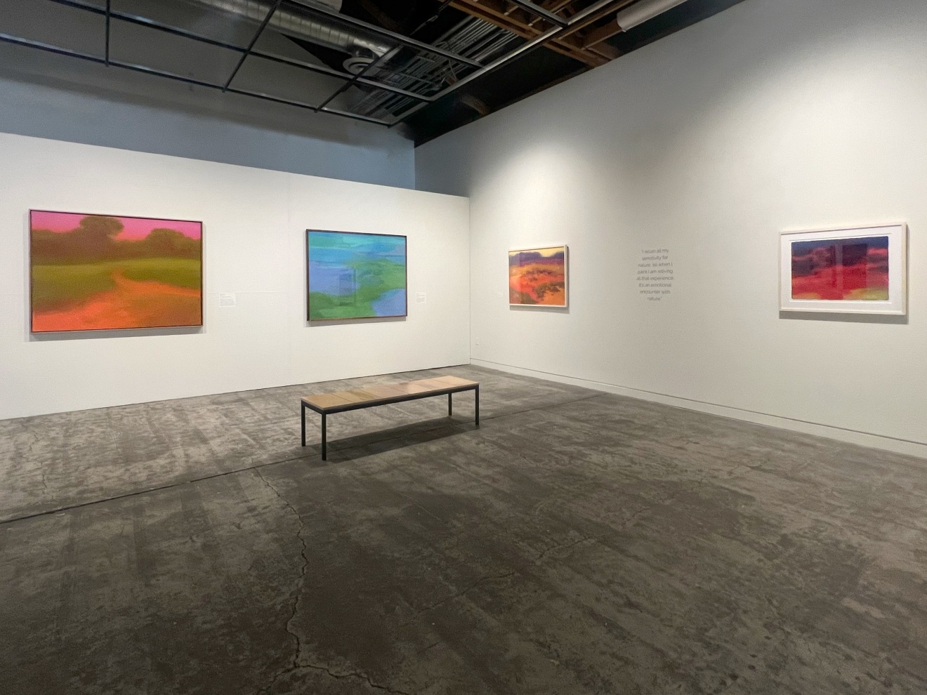 Installation view of Richard Mayhew: Inner Terrain, Sonoma Valley Museum of Art, 2023.