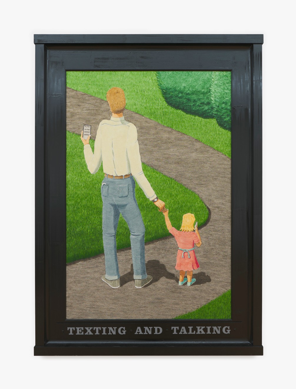 Painting by Neil Jenney titled Texting and Talking from 2023