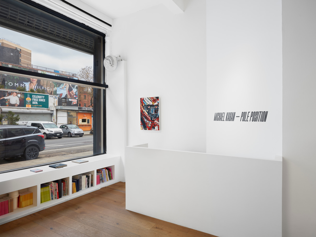 Installation view of Michael Kagan: Pole Position at Venus Over Manhattan, New York, 2023