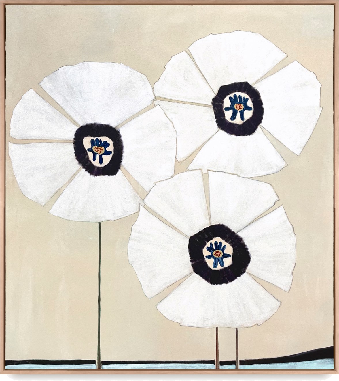 Painting by Susumu Kamijo titled Three Cosmos from 2025