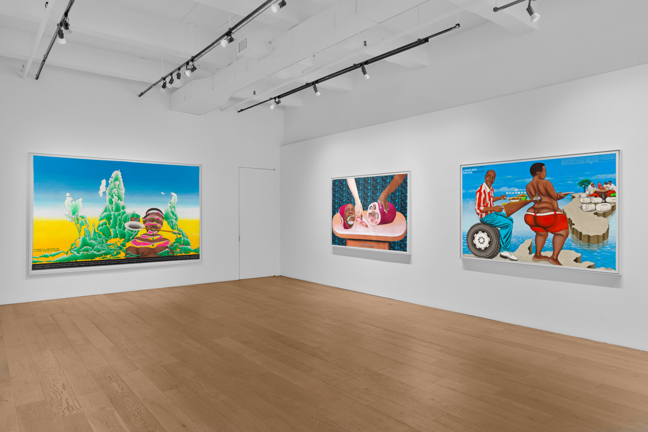 Installation view of Ch&eacute;ri Samba at Venus Over Manhattan, New York