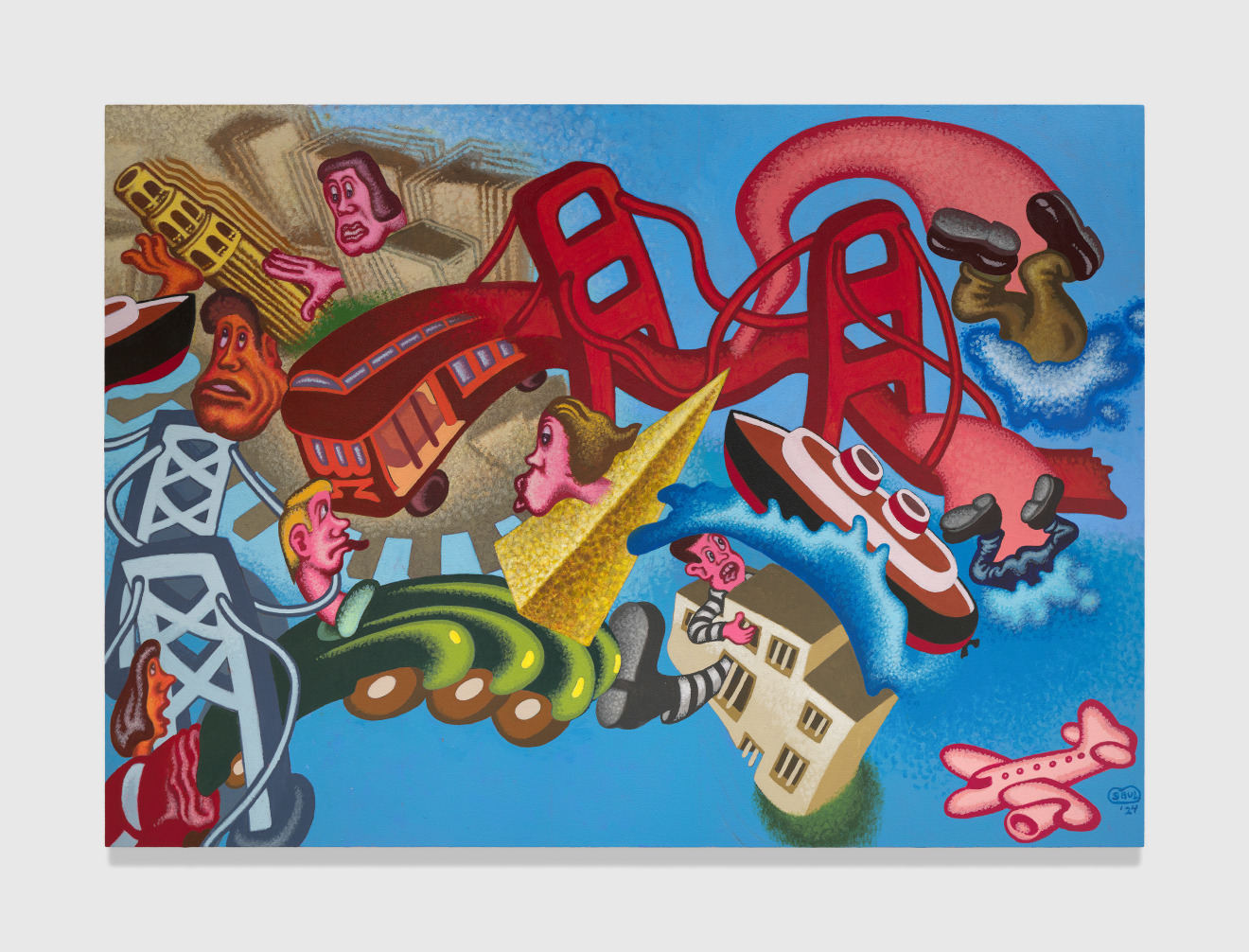 Painting by Peter Saul titled San Francisco Earthquake from 2024