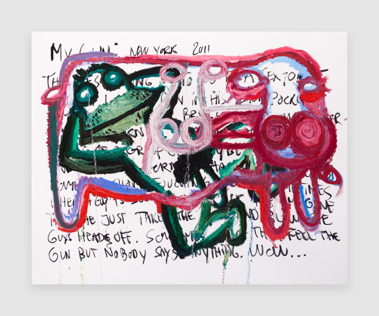 Bjarne Melgaard, Untitled (Frog) P055, 2011. Oil on canvas; 94 x 118 in (238.8 x 299.7 cm)