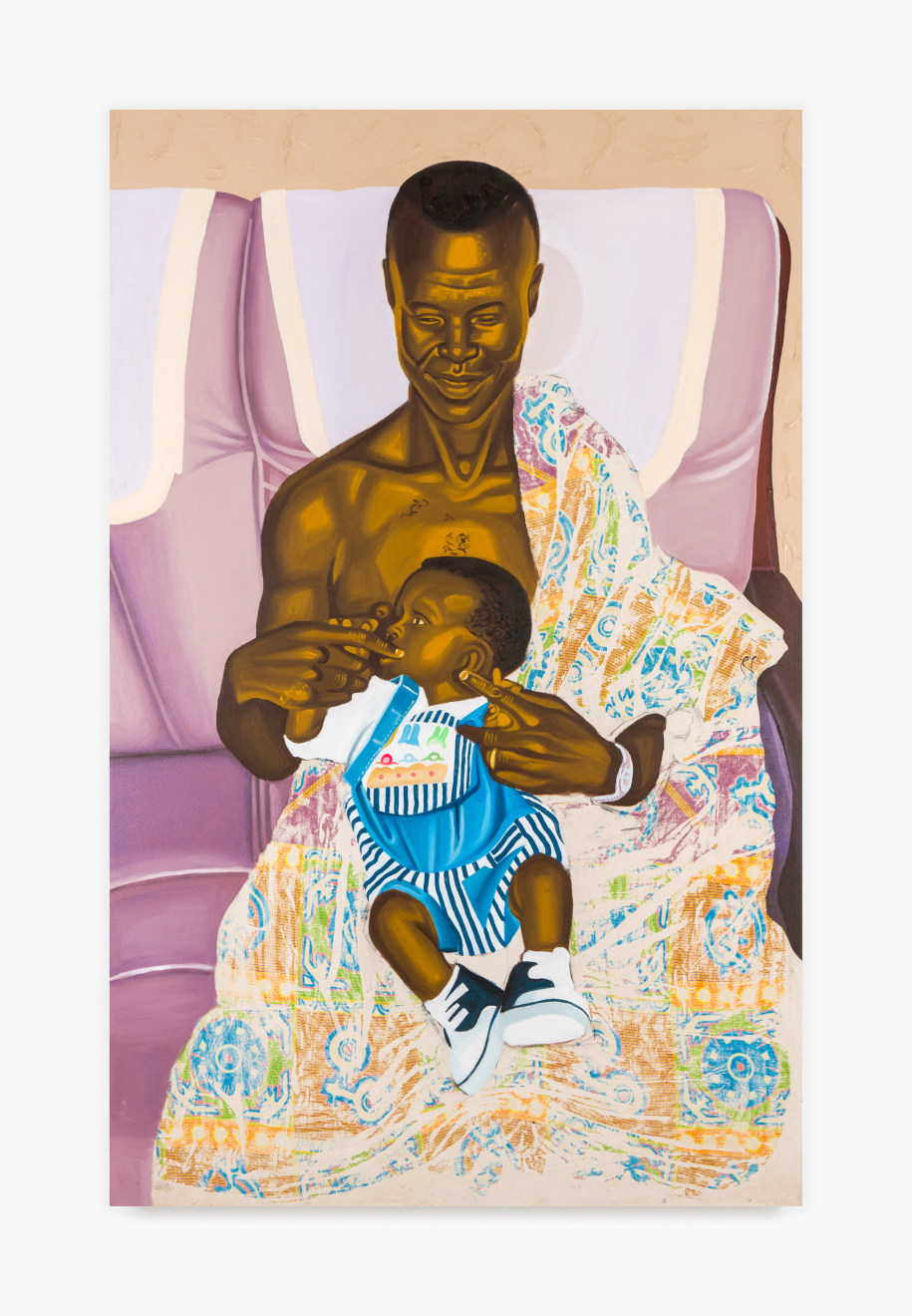 Painting by Cornelius Annor titled Ba Nana &ldquo;Grandchild&rdquo; from 2023