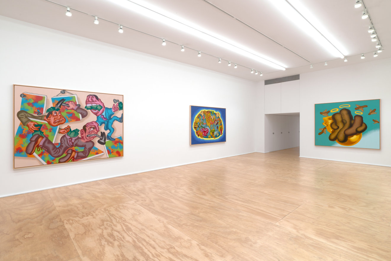 Installation view of Peter Saul at Venus Over Manhattan, New York, 2023