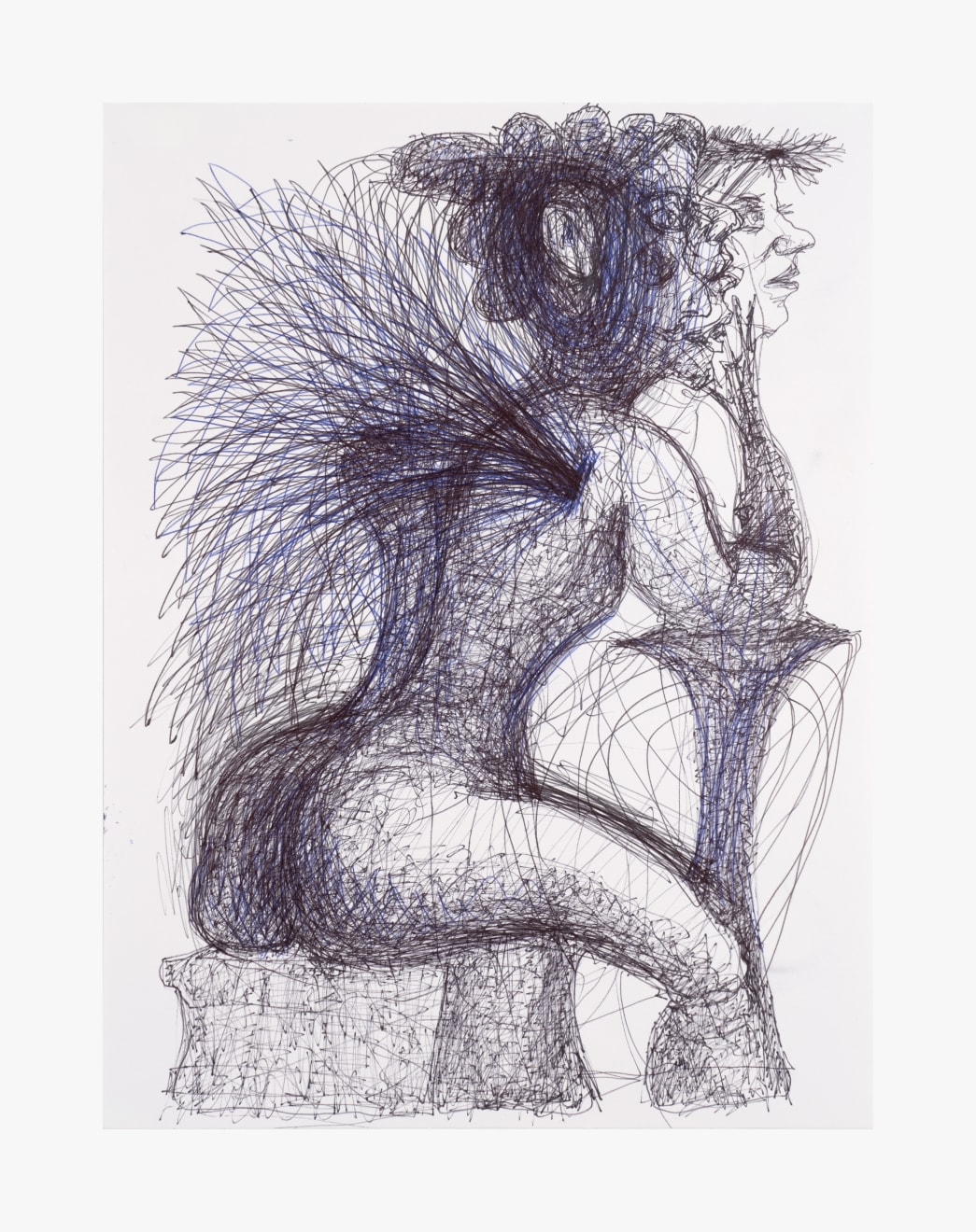 Kim Jones, &quot;Untitled,&quot; 2018-2022. Ballpoint pen on paper; 12 x 9 in (30.5 x 22.9 cm). Courtesy the artist and Venus Over Manhattan, New York.