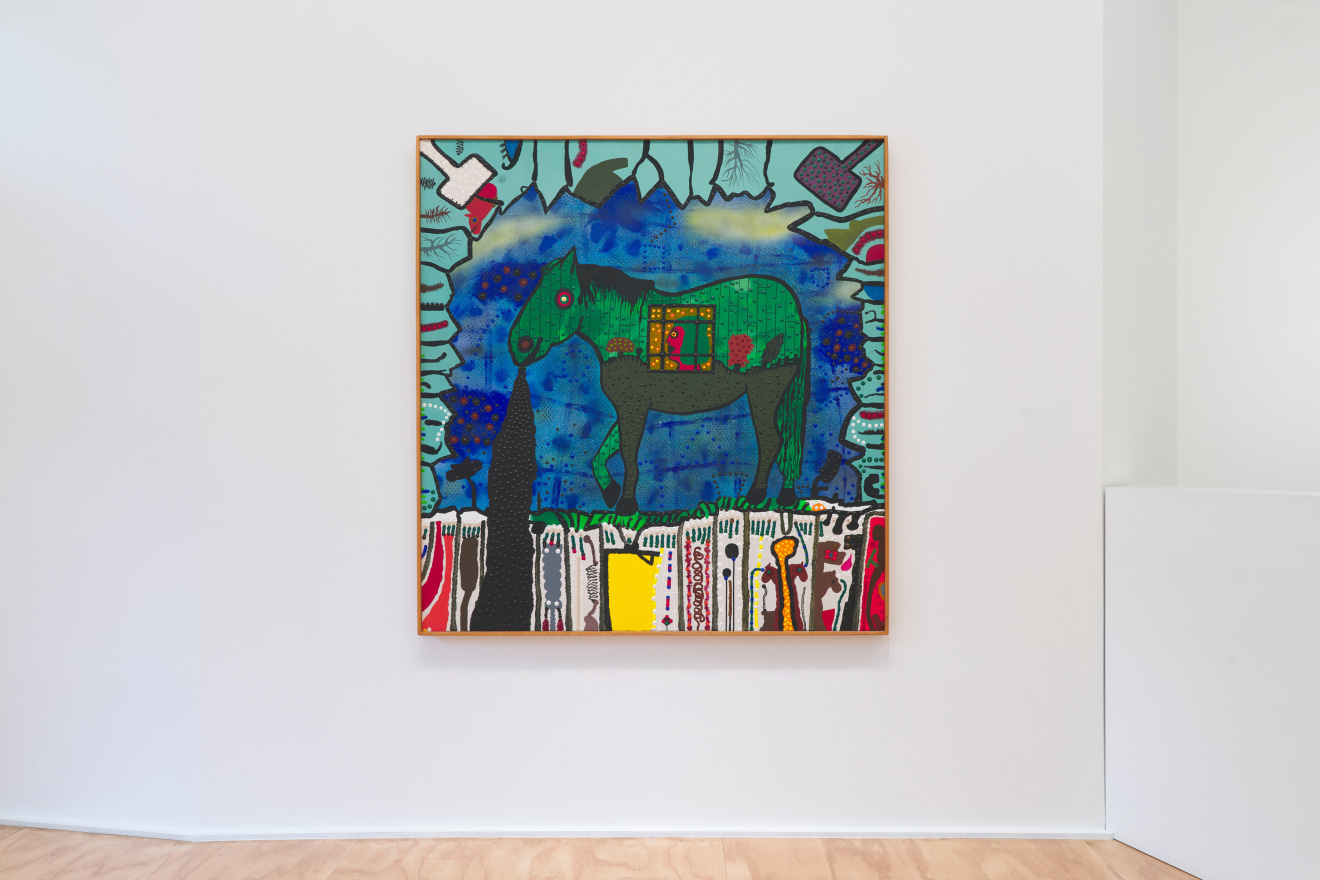 Installation view of Maija Peeples-Bright &amp; Roy De Forest at Venus Over Manhattan, New York