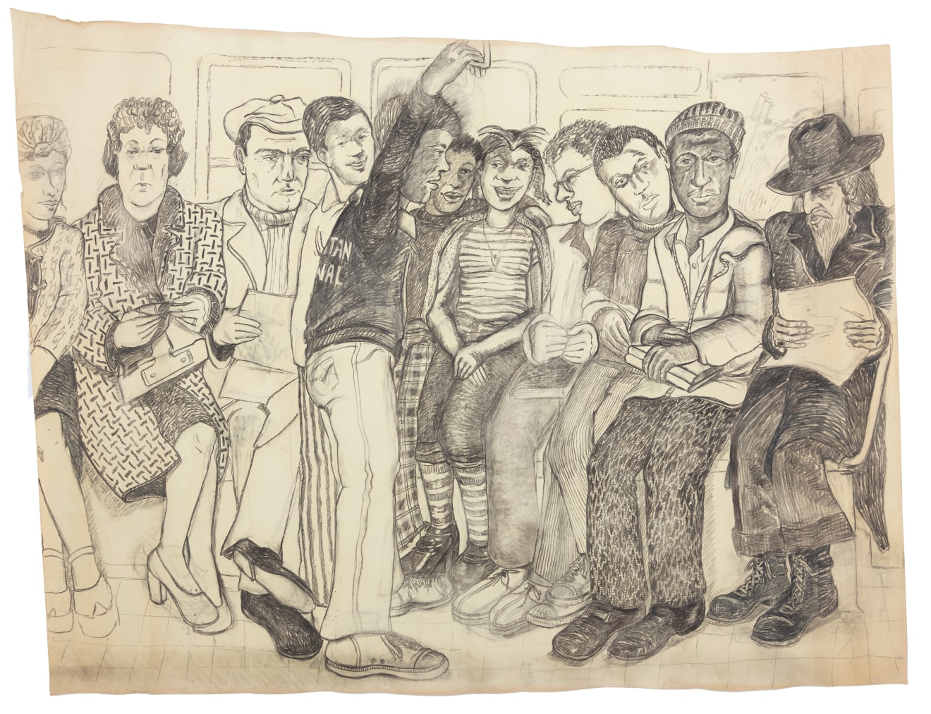Mimi Gross, Subway Drawing for &quot;Ruckus Manhattan&quot;, 1975-76